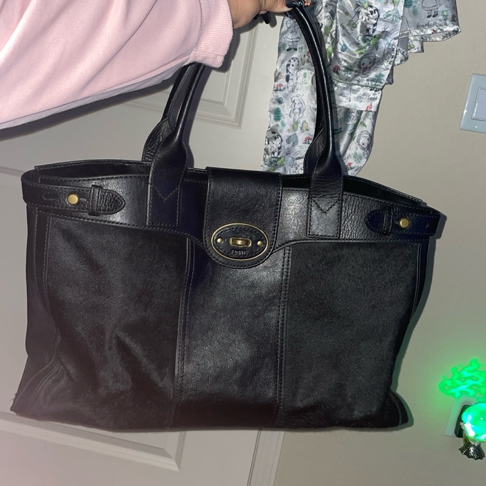 Fossil Calf Hair Luggage Tote 👜